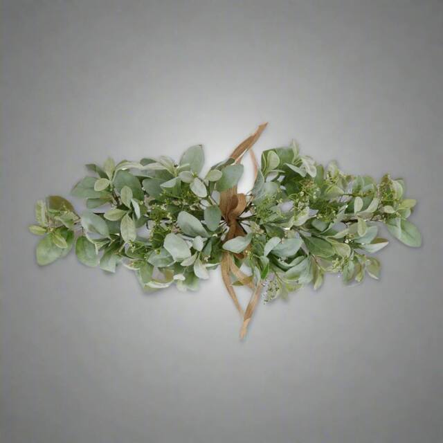 Sostter Frosted Lambs Ear & Wax Flower Winter Spray in Green