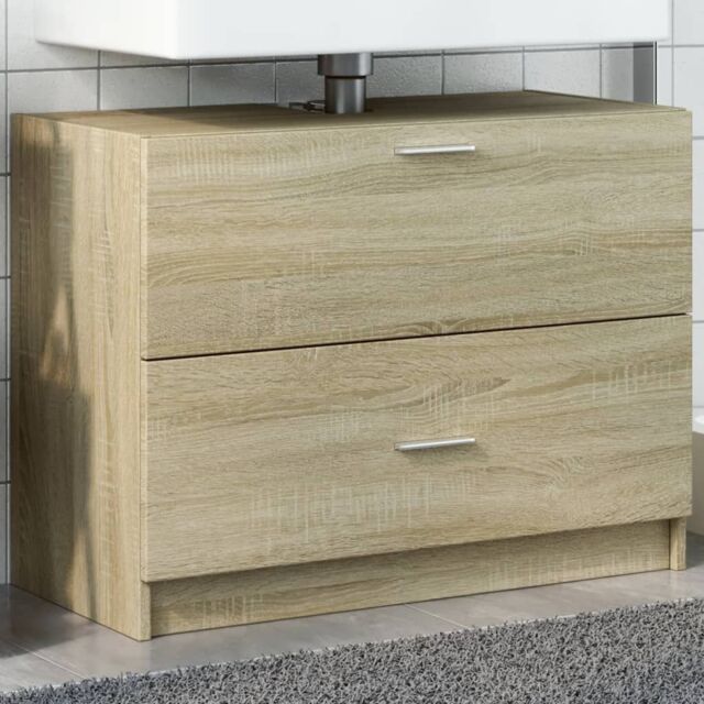 Berkfield Home Sink Cabinet Sonoma Oak 78x37x59 cm Engineered Wood in Brown - Size: 78 x 37 x 59 cm - image 1