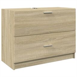 Berkfield Home Sink Cabinet Sonoma Oak 78x37x59 cm Engineered Wood in Brown - Size: 78 x 37 x 59 cm - thumbnail 2