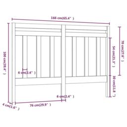 Berkfield Home Bed Headboard Black 166x4x100 cm Solid Wood Pine - Size: 166 x 4 x 100 cm - thumbnail 6