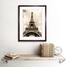 Artery8 Eiffel Tower France Vintage Sepia Photograph French Landmark Artwork Framed Wall Art Print 12X16 Inch in Brown - thumbnail 2