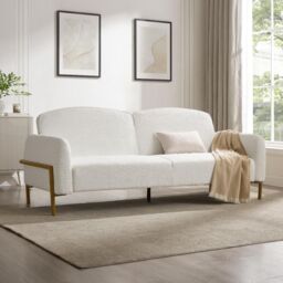Home Detail Kale Sofa Bed in White - Size: 3 Seater - thumbnail 1