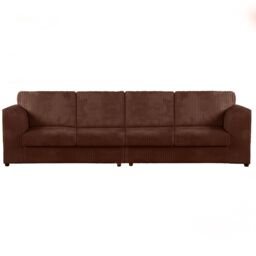 Snugg Furniture UK Limited (Full Back) Milo Jumbo Cord 4 Seater 2 Corner Jumbo Cord Sofa in Brown - thumbnail 2