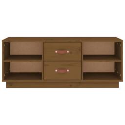Berkfield Home TV Cabinet Honey Brown 100x34x40 cm Solid Wood Pine - Size: 100 x 34 x 40 cm - thumbnail 6