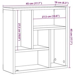 Berkfield Home Wall Shelf Artisan Oak 45x16x45 cm Engineered Wood in Brown - Size: 45 x 16 x 45 cm - thumbnail 9