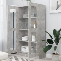 Berkfield Home Vitrine Cabinet Concrete Grey 82.5x30.5x150 cm Engineered Wood - thumbnail 3