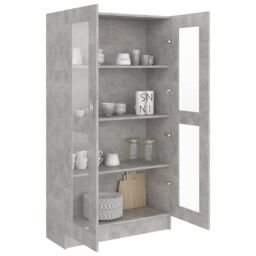 Berkfield Home Vitrine Cabinet Concrete Grey 82.5x30.5x150 cm Engineered Wood - thumbnail 4