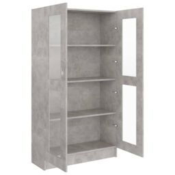 Berkfield Home Vitrine Cabinet Concrete Grey 82.5x30.5x150 cm Engineered Wood - thumbnail 5