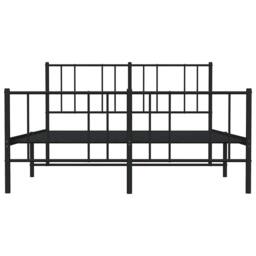 Berkfield Home Metal Bed Frame with Headboard & Footboard Black 140x190 cm - thumbnail 6