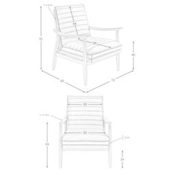 Angel Cerda Dark Grey Cowhide Leather Armchair with Honey Wood - thumbnail 8