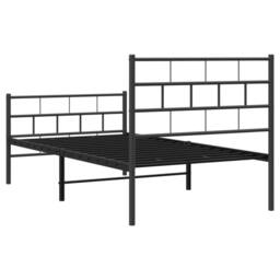Berkfield Home Metal Bed Frame with Headboard & Footboard Black 90x200 cm - thumbnail 7