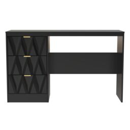 Ready Assembled 2 U Washington 3 Drawer Desk (Ready Assembled) in True Black - thumbnail 1