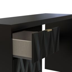 Ready Assembled 2 U Washington 3 Drawer Desk (Ready Assembled) in True Black - thumbnail 5