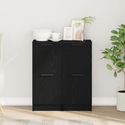 Berkfield Home Sideboards 2 pcs in Black Oak, 30x30x70 cm, Made of Engineered Wood - Size: 30 x 30 x 70 cm - thumbnail 4