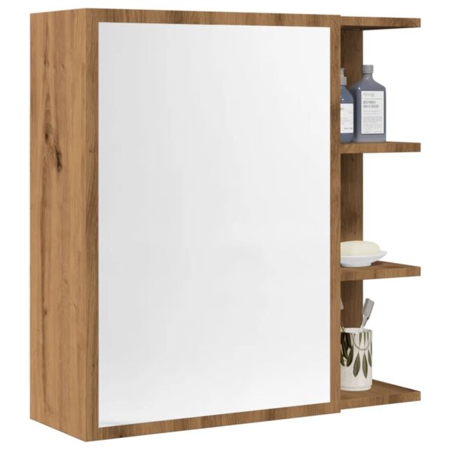 Berkfield Home Bathroom Mirror Cabinet Artisan Oak 62.5x20.5x64 cm Engineered Wood in Brown - image 1