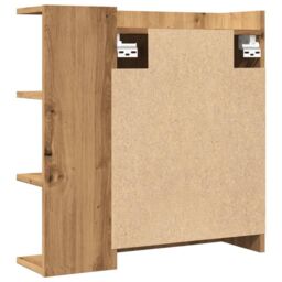 Berkfield Home Bathroom Mirror Cabinet Artisan Oak 62.5x20.5x64 cm Engineered Wood in Brown - thumbnail 7