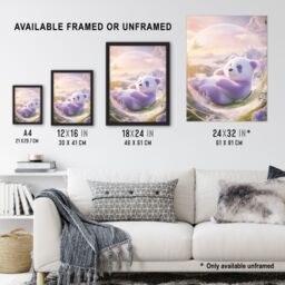 Artery8 Purple Baby Panda Bear in Bubble Fantasy Art Framed Art Print - Size: A4 - thumbnail 3