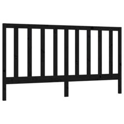 Berkfield Home Beautiful Bed Headboard Black 206x4x100 cm Solid Wood Pine - Size: 206 x 4 x 100 cm - thumbnail 3