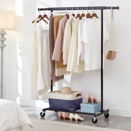 House of Home Heavy Duty Black Clothes Rail Adjustable Width & Height - thumbnail 1