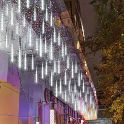 EONLION White LED Solar Lights Meteor Shower Rain - Size: 100 cm - thumbnail 4