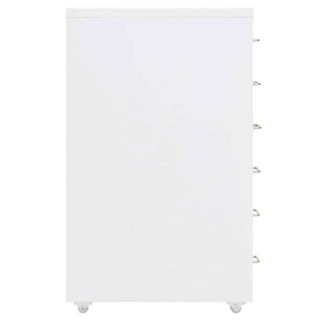 Berkfield Home Mobile File Cabinet White 28x41x69 cm Metal - Size: 28 x 41 x 69 cm - image 1