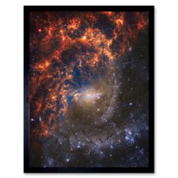 "Artery8 NASA Hubble James Webb Telescope Spiral Galaxy NGC 2835 Framed Art in Black - Size: W12"" x H16""" - thumbnail 1