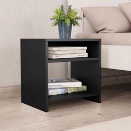 Berkfield Home Bedside Cabinet Black 40x30x40 cm Engineered Wood - Size: 40 x 30 x 40 cm - thumbnail 1