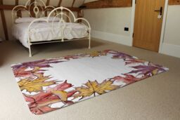 Benjamin Tate Design Gold & Purple Leaves Rug in Natural - Size: Large - thumbnail 3