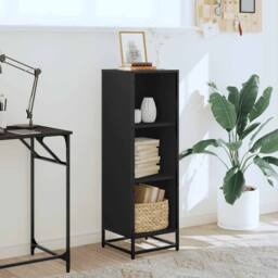 Berkfield Home Book Cabinet Black 33.5x33x107.5 cm Engineered Wood - thumbnail 3