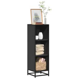 Berkfield Home Book Cabinet Black 33.5x33x107.5 cm Engineered Wood - thumbnail 2