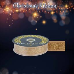 VFM e-Store Christmas Ribbon Garland Decoration 4cm x 10cm Gold X 1 - Size: 4 cm x 10 cm - thumbnail 3
