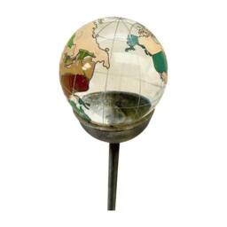 Poppyforge 4 Feet Coloured World 60mm Marble Pin Garden Art (Pack of 3) in Silver