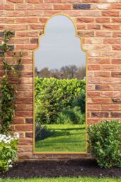 "MirrorOutlet Gold Framed Arched Leaner/Wall Garden Mirror 71"" x 28"" (180x70CM) - Size: 1 Pack" - thumbnail 1