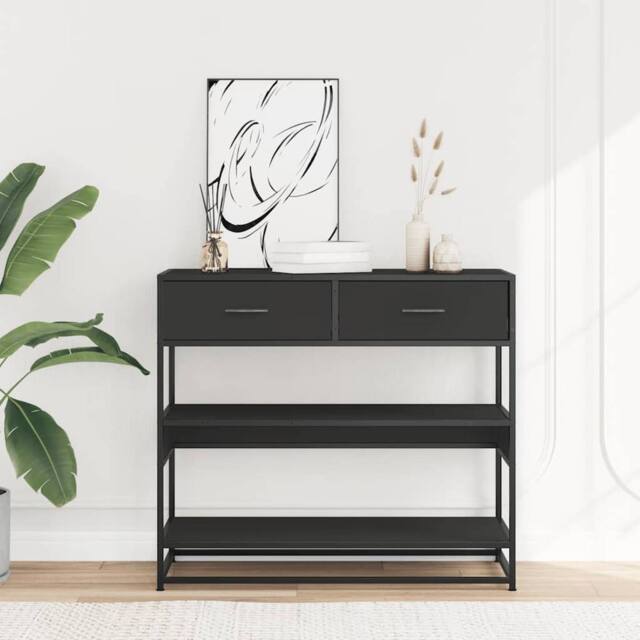 Berkfield Home Decorative Console Table Black 90x35x80 cm Engineered Wood - Size: 90 x 35 x 80 cm - image 1