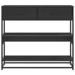 Berkfield Home Decorative Console Table Black 90x35x80 cm Engineered Wood - Size: 90 x 35 x 80 cm - thumbnail 4