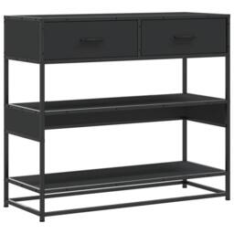 Berkfield Home Decorative Console Table Black 90x35x80 cm Engineered Wood - Size: 90 x 35 x 80 cm - thumbnail 3