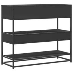 Berkfield Home Decorative Console Table Black 90x35x80 cm Engineered Wood - Size: 90 x 35 x 80 cm - thumbnail 7