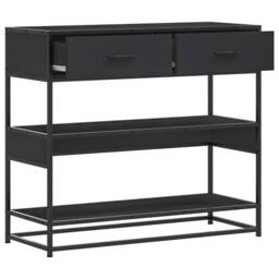 Berkfield Home Decorative Console Table Black 90x35x80 cm Engineered Wood - Size: 90 x 35 x 80 cm - thumbnail 5
