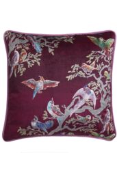 Laurence Llewelyn-Bowen 'Birdity Absurdity' Soft Touch Velvet Filled Cushion in Pink - Size: 43 cm x 43 cm - thumbnail 3