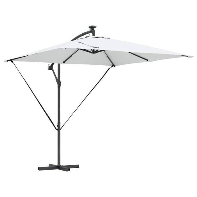 Berkfield Home Cantilever Banana Parasol with Lock Sand 249 x 249 x 250 cm in Natural - image 1