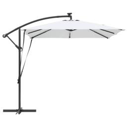 Berkfield Home Cantilever Banana Parasol with Lock Sand 249 x 249 x 250 cm in Natural - thumbnail 7
