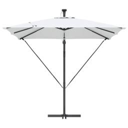 Berkfield Home Cantilever Banana Parasol with Lock Sand 249 x 249 x 250 cm in Natural - thumbnail 6