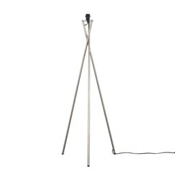 ValueLights Camden Brushed Chrome Metal Stem Tripod Floor Lamp Base in Silver - thumbnail 6