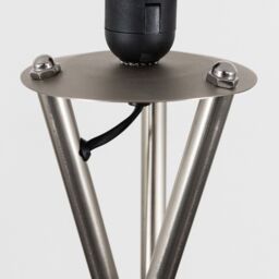ValueLights Camden Brushed Chrome Metal Stem Tripod Floor Lamp Base in Silver - thumbnail 2