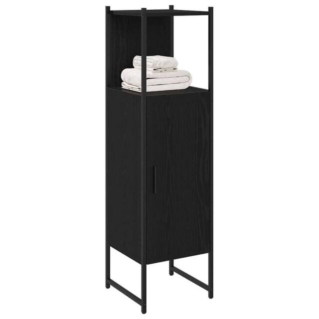 Berkfield Home Stylish Bathroom Cabinet Black Oak 33x33x120, 5 cm Engineered Wood - image 1