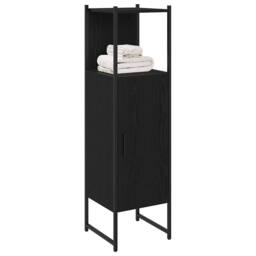 Berkfield Home Stylish Bathroom Cabinet Black Oak 33x33x120, 5 cm Engineered Wood - thumbnail 1