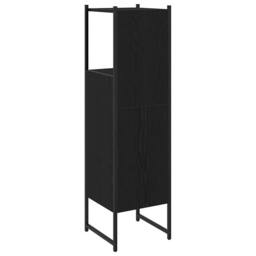 Berkfield Home Stylish Bathroom Cabinet Black Oak 33x33x120, 5 cm Engineered Wood - thumbnail 8