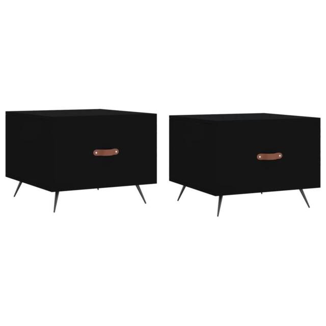 Berkfield Home Coffee Tables 2 pcs Black 50x50x40 cm Engineered Wood - Size: 50 x 50 x 40 cm - image 1