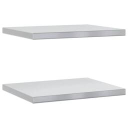 Berkfield Home Wall Shelves 2 pcs 50x40x3 cm Silver Stainless Steel - Size: 50 x 40 x 3 cm - thumbnail 3