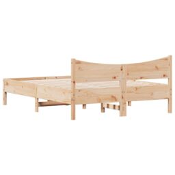 Berkfield Home Bed Frame without Mattress 140x200 cm Solid Wood Pine in Brown - thumbnail 6